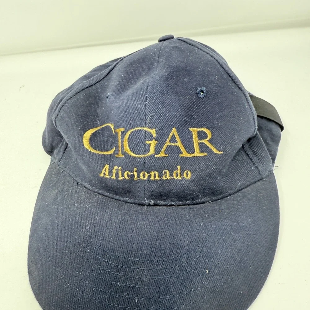 Cigar Aficionado Navy Blue Cotton Baseball Cap Adjustable Strap - Picture 2 of 5